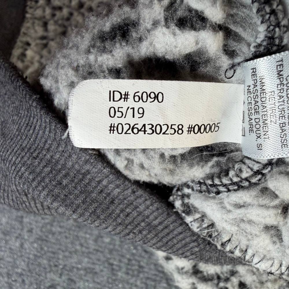 Express Mens Gray Sherpa Fleece Quarter Zip Pullover‎ Faux Fur Jacket XS #3606 - Picture 5 of 7
